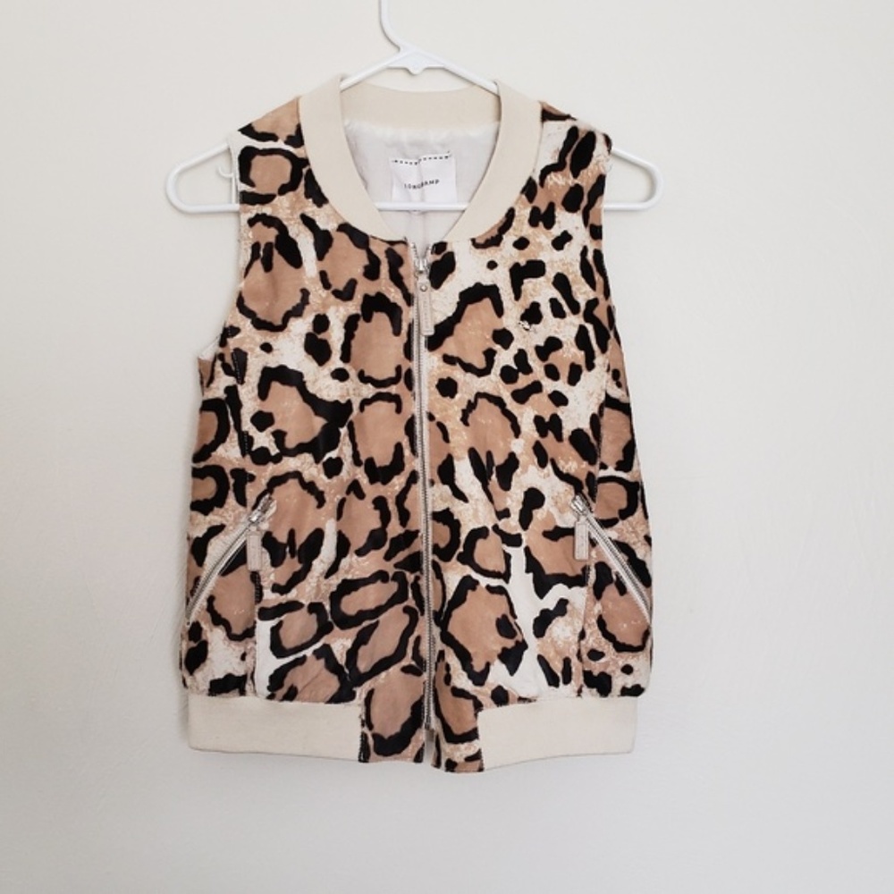 Longchamp Cheetah print leather vest